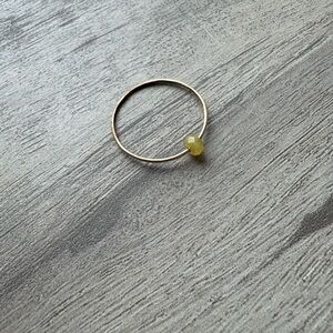 Gold Fill Wire Stacking Ring with Yellow Faceted Bead